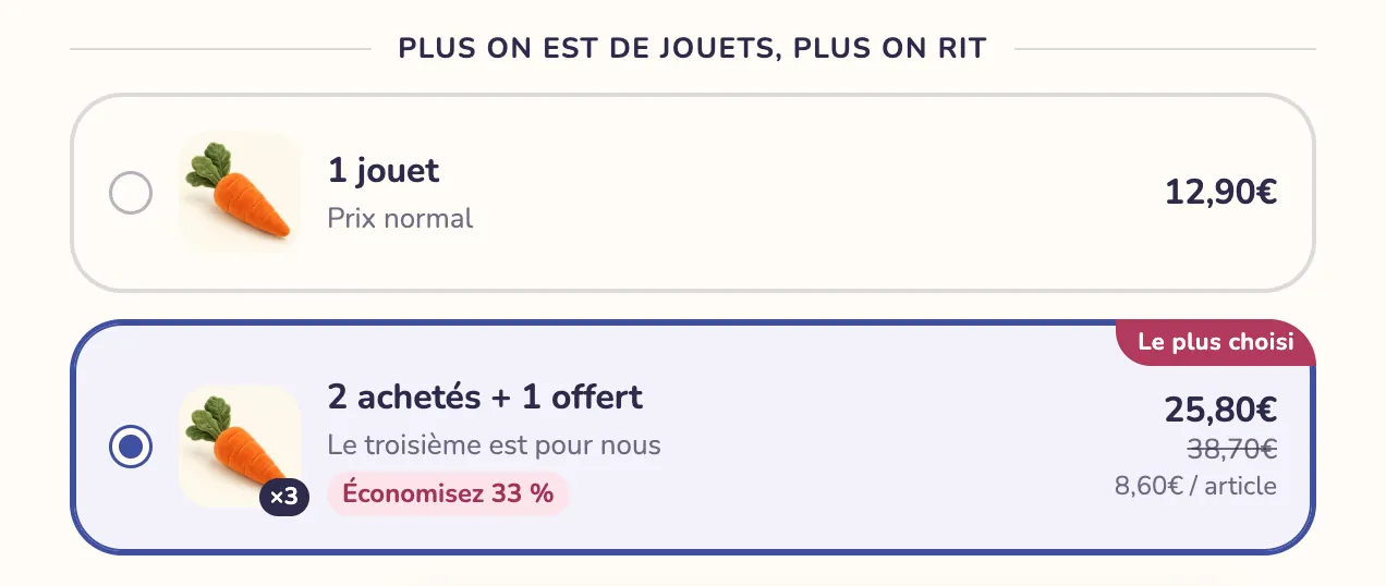 Aperçu : Achetez-en 2, le 3e offert