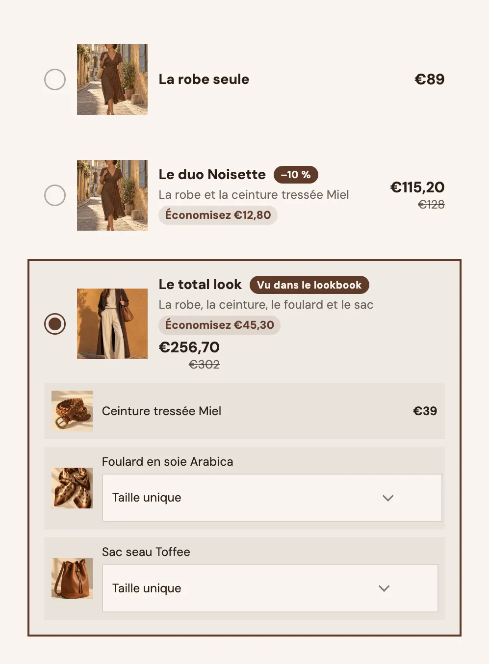Aperçu : Lot de produits différents dans une offre