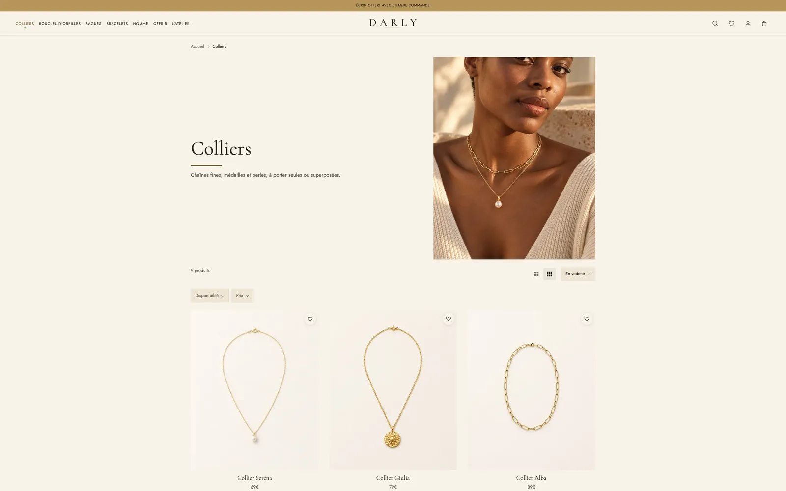 Aperçu : Page collection modulable