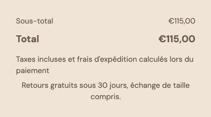 Aperçu : Texte de réassurance dans le panier